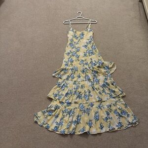 Abercrombie & Fitch Blue and Yellow Maxi Sundress
